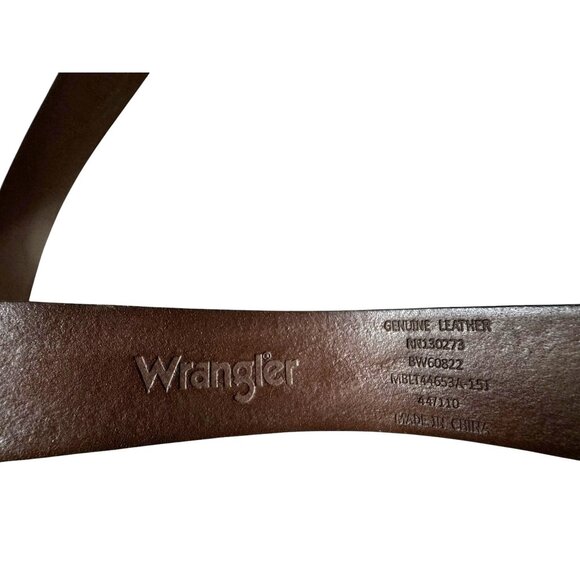 Vintage Wrangler Mowogo Lodge Brass Buckle Brown & Black Tooled Detachable Leath - Picture 11 of 11